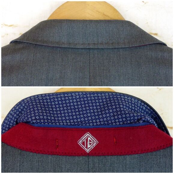 Ted Baker London Blazer Jacket Men 40R Gray Debonair Wool Two Button Suit Coat - Picture 7 of 13